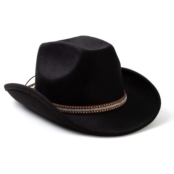 2926 Men & Women\'s Felt Wide Brim Western Cowboy Outdoor Fedora Hats With main image 7